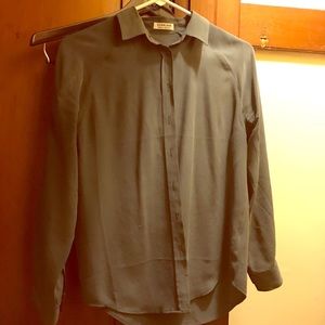 100% silk Everlane gray dress shirt