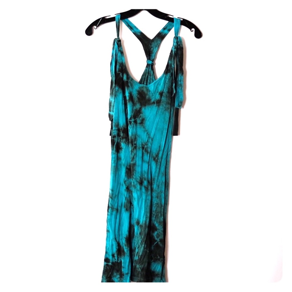 Teal tie dye dress
