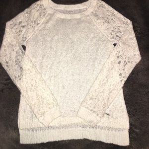 A&F White/Cream and Gold Sweater