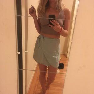 Urban outfitters denim wrap mini skirt