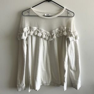 Seed Australia tassel and mesh sweatshirt