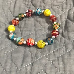 Glass bead bracelet