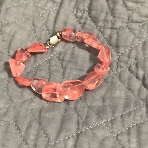 Pink glass stone bracelet