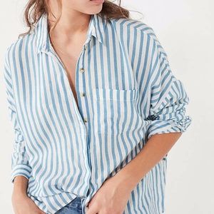 BDG blue & white pinstripe button down