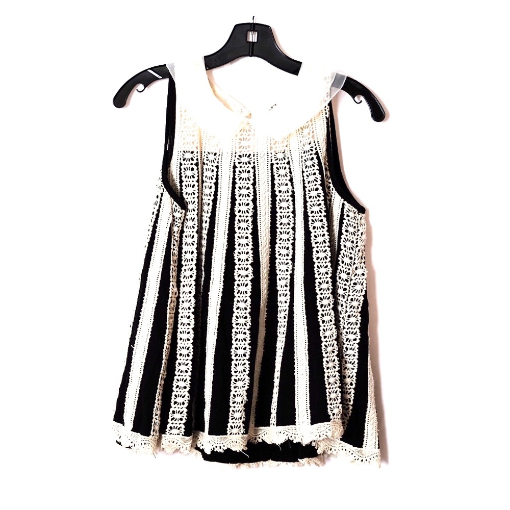 Anthropologie black and cream shirt.