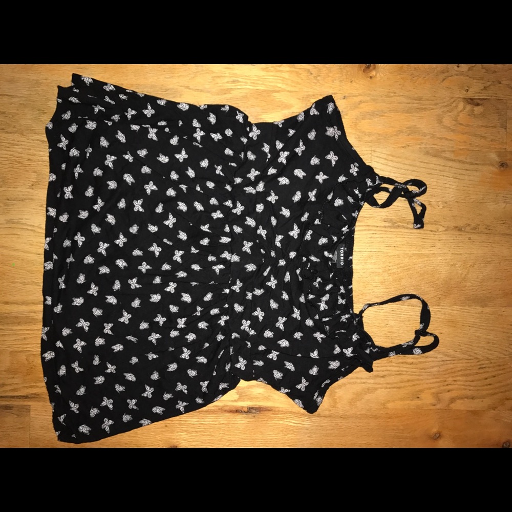 Torrid 2x black and white butterfly tank 3x