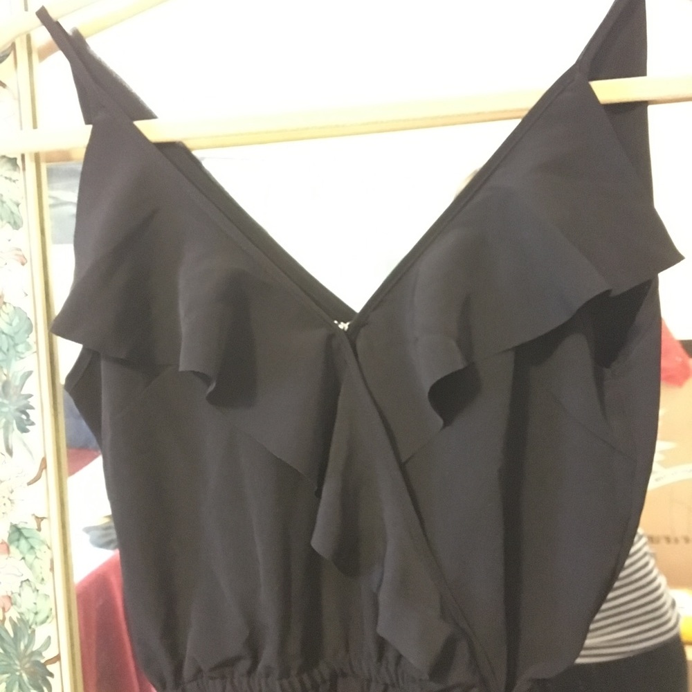 H&M black ruffle jumpsuit