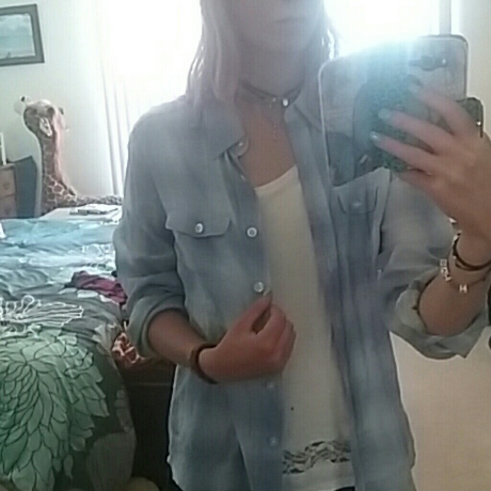 Light weight cotton bottom down shirt jacket