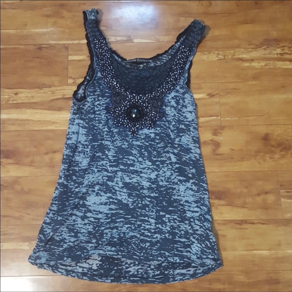 Burn out Buckle embellished tank
