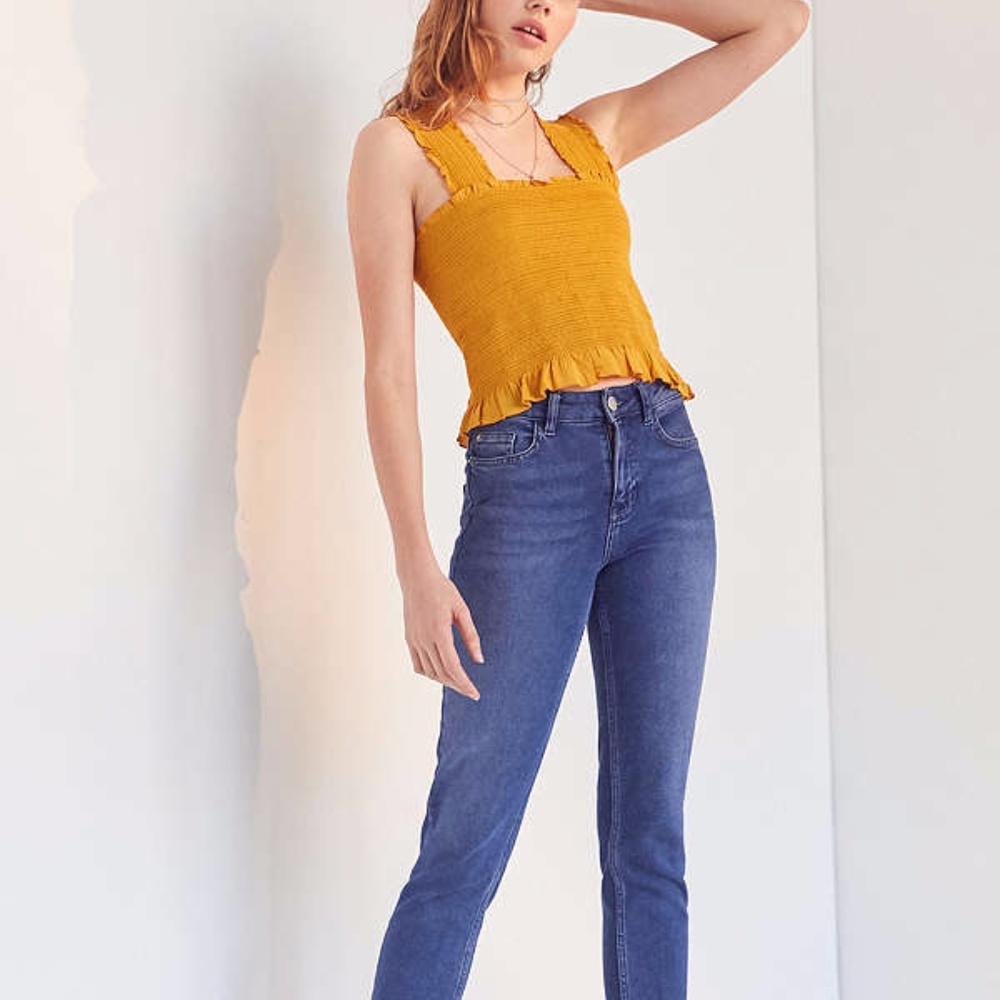 Boho tube top with ruffled straps