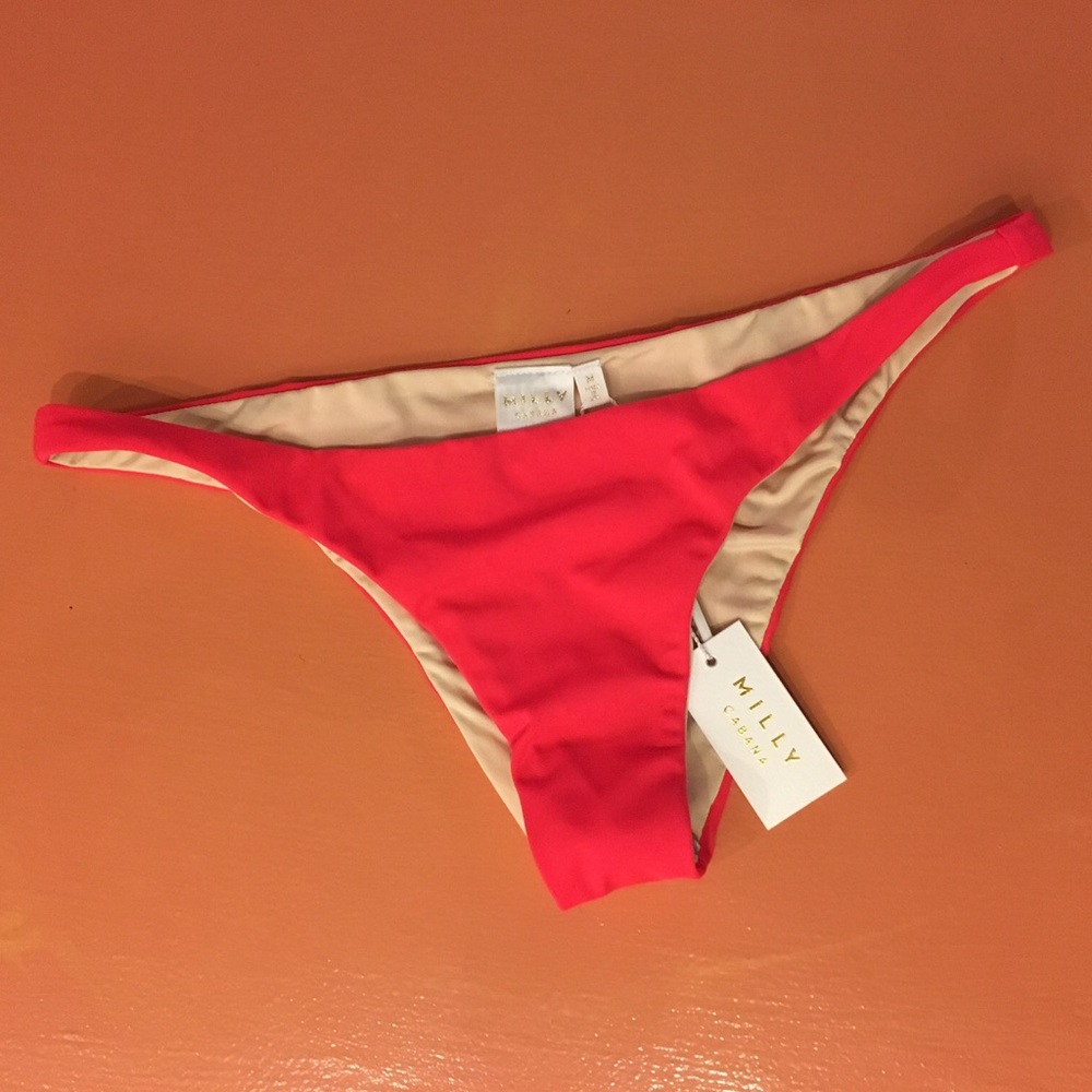 NWT MILLY BIKINI BOTTOM CORAL SIZE MEDIUM SWIMWEAR