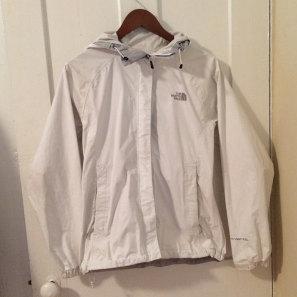 White HyVent rain jacket