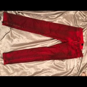 Scarlet dark red super-skinny jeans