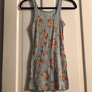 Blue Floral Tank Top
