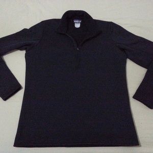 Mens Patagonia Half Zip Sweater L Large Black
