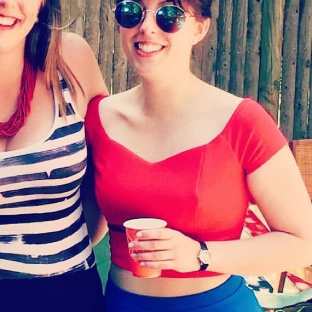 Bright red crop top