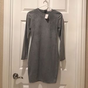Suede grey dress