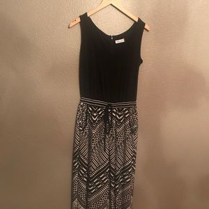Black/zebra print Calvin Klein Jumpsuit.