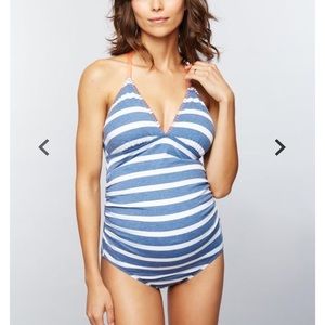 Splendid Striped Maternity One-piece Swimsuit!