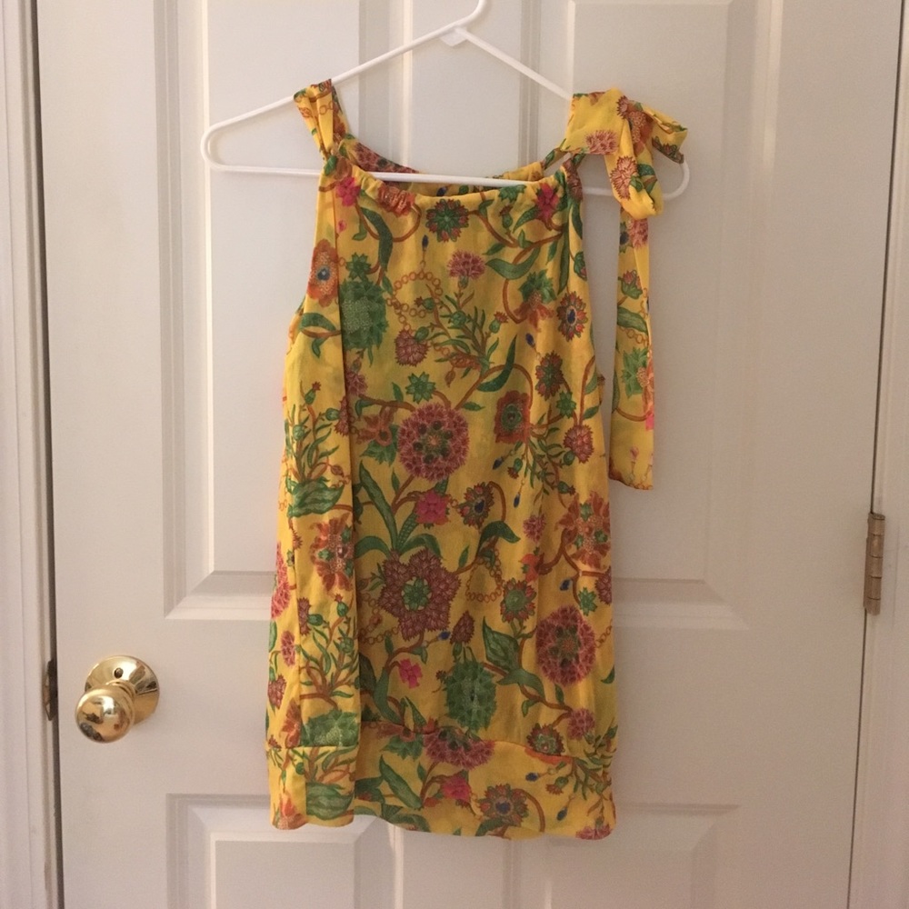 Bohemian Tie Sleeve Floral Tank Top
