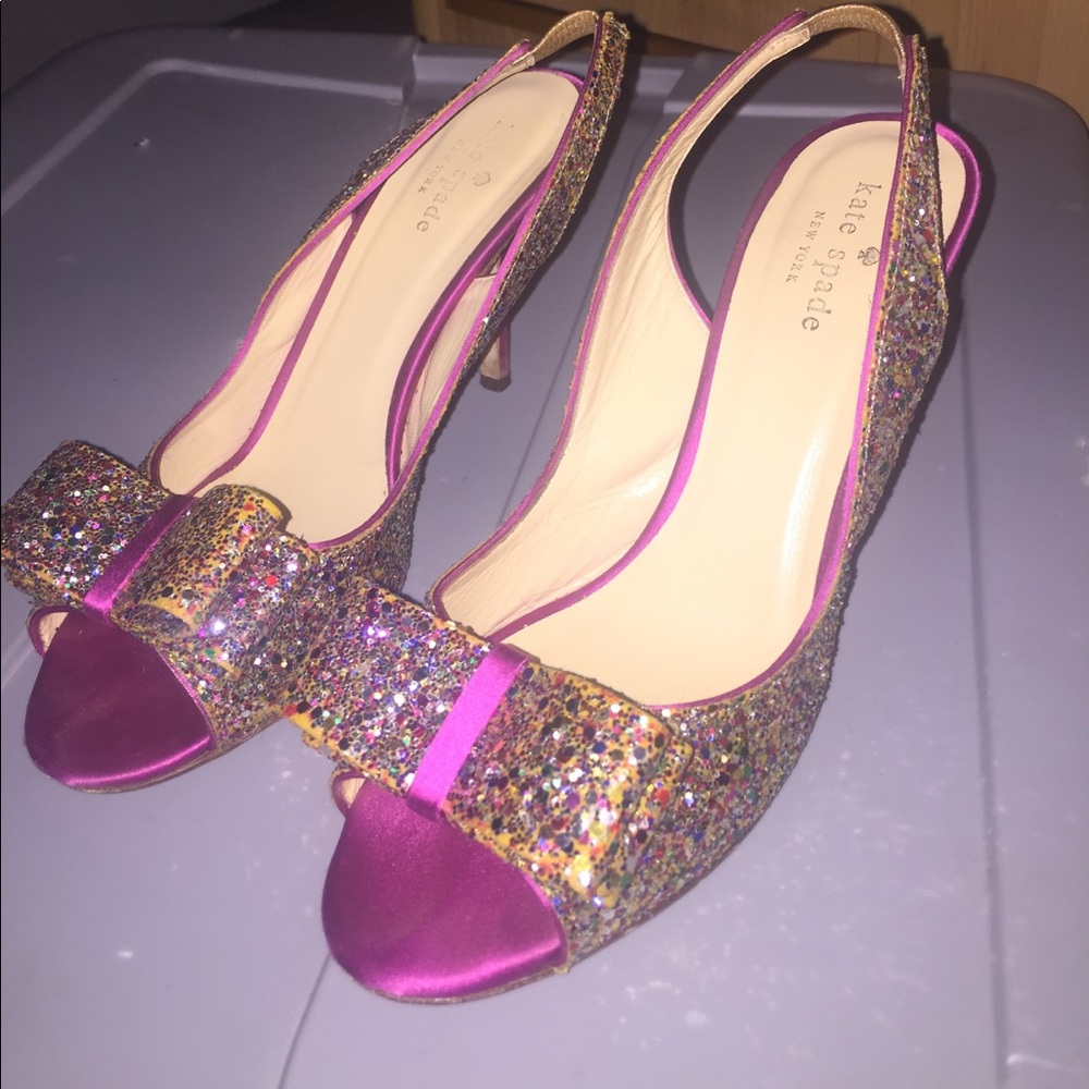 Kate spade rainbow sparkly heels