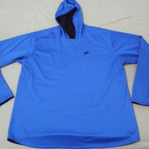 Mens Nike Reversible Hoodie Sweater XL Black Blue
