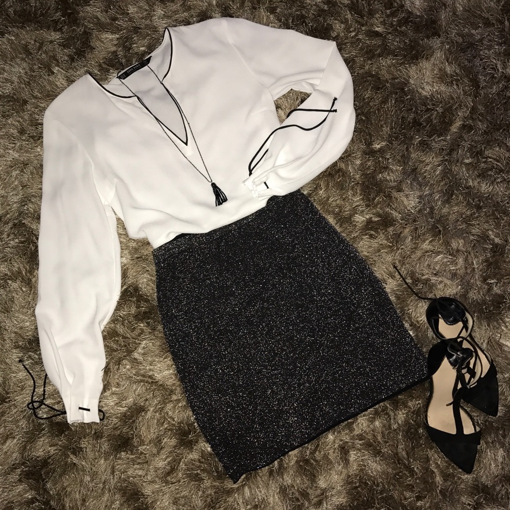 NWT Zara Shimmer stretch skirt
