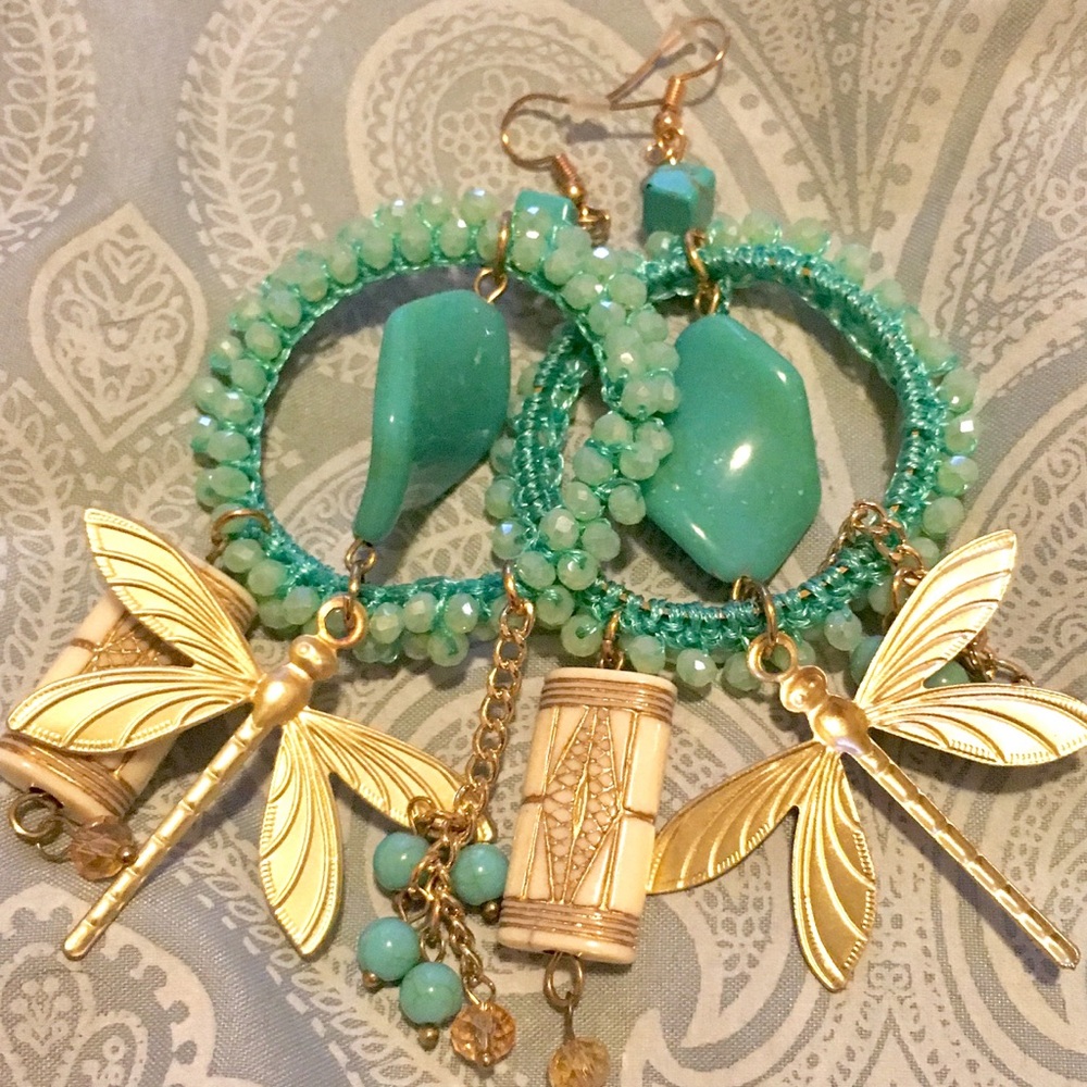 Dragonfly drop earrings