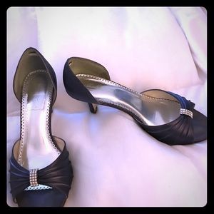 Purple Bridal PeepToe Heels with Rhinestones