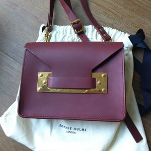 Sophie hulme burgundy envelope cross body bag