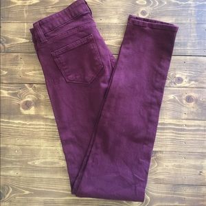 Burgundy Paige skinny jeans