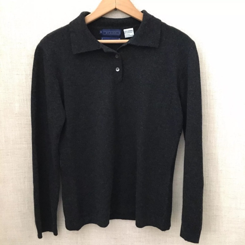 J. McLaughlin Pure Cashmere Charcoal Sweater