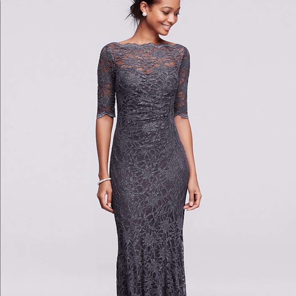 Brand new never worn long lace and glitter dress