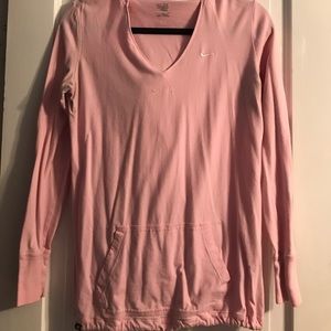 Pink V-Neck Spandex Nike Sweater