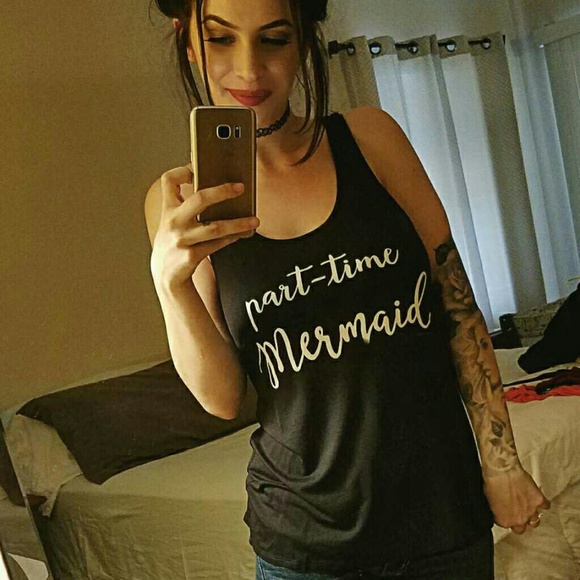 Part Time Mermaid Flowy Tank Small Medium Large - Picture 2 of 4