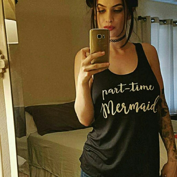 Part Time Mermaid Flowy Tank Small Medium Large - Picture 3 of 4