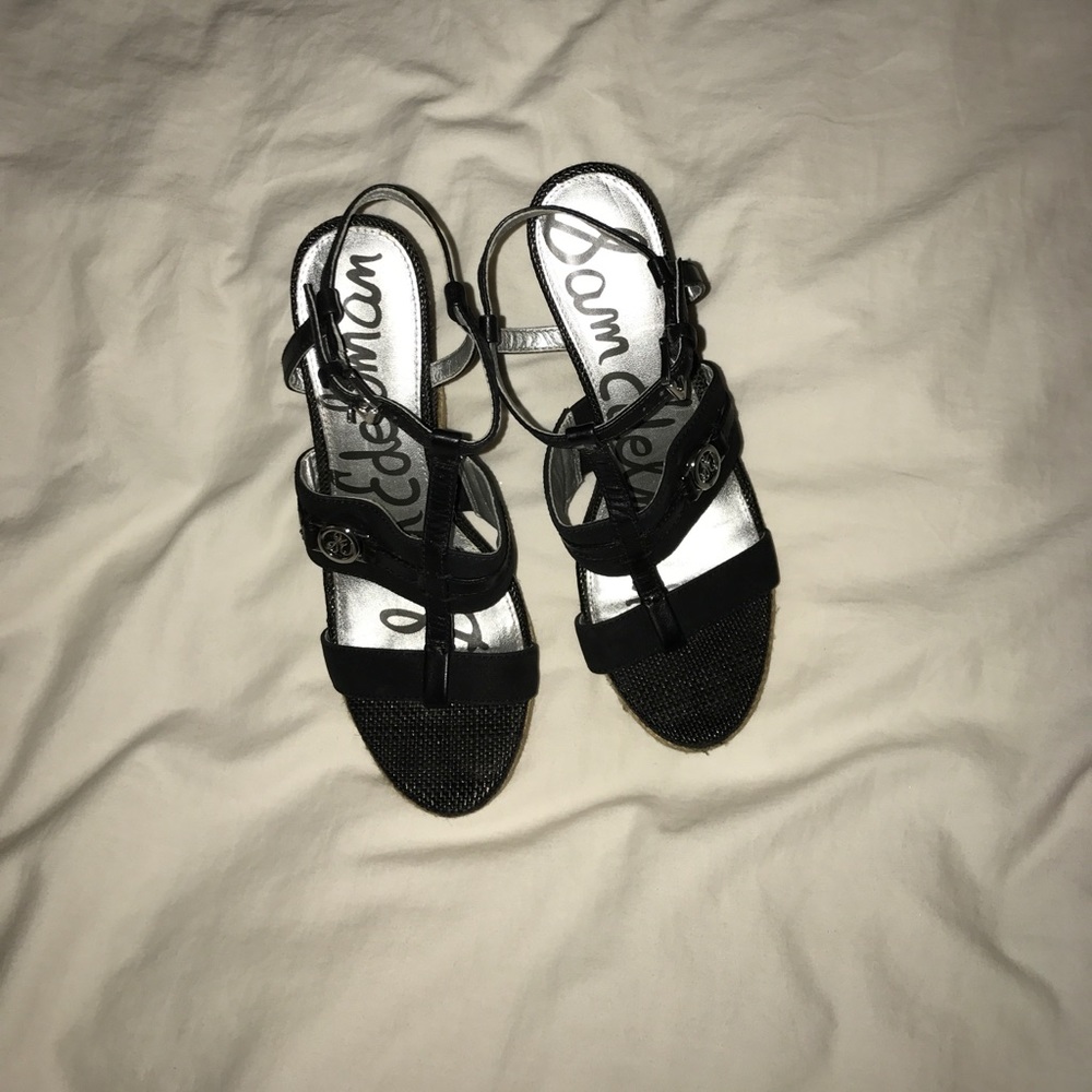 San Edelman black wedges