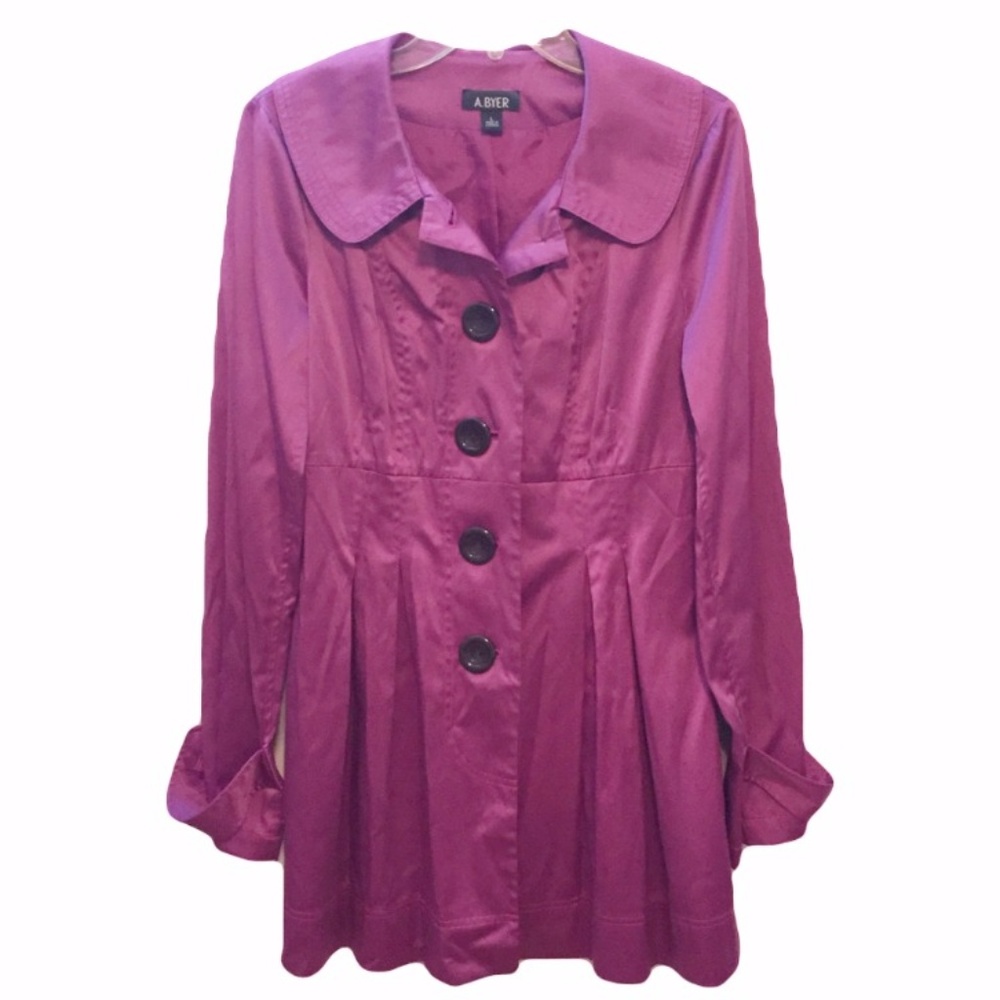 AByer Magenta Trench Coat Large
