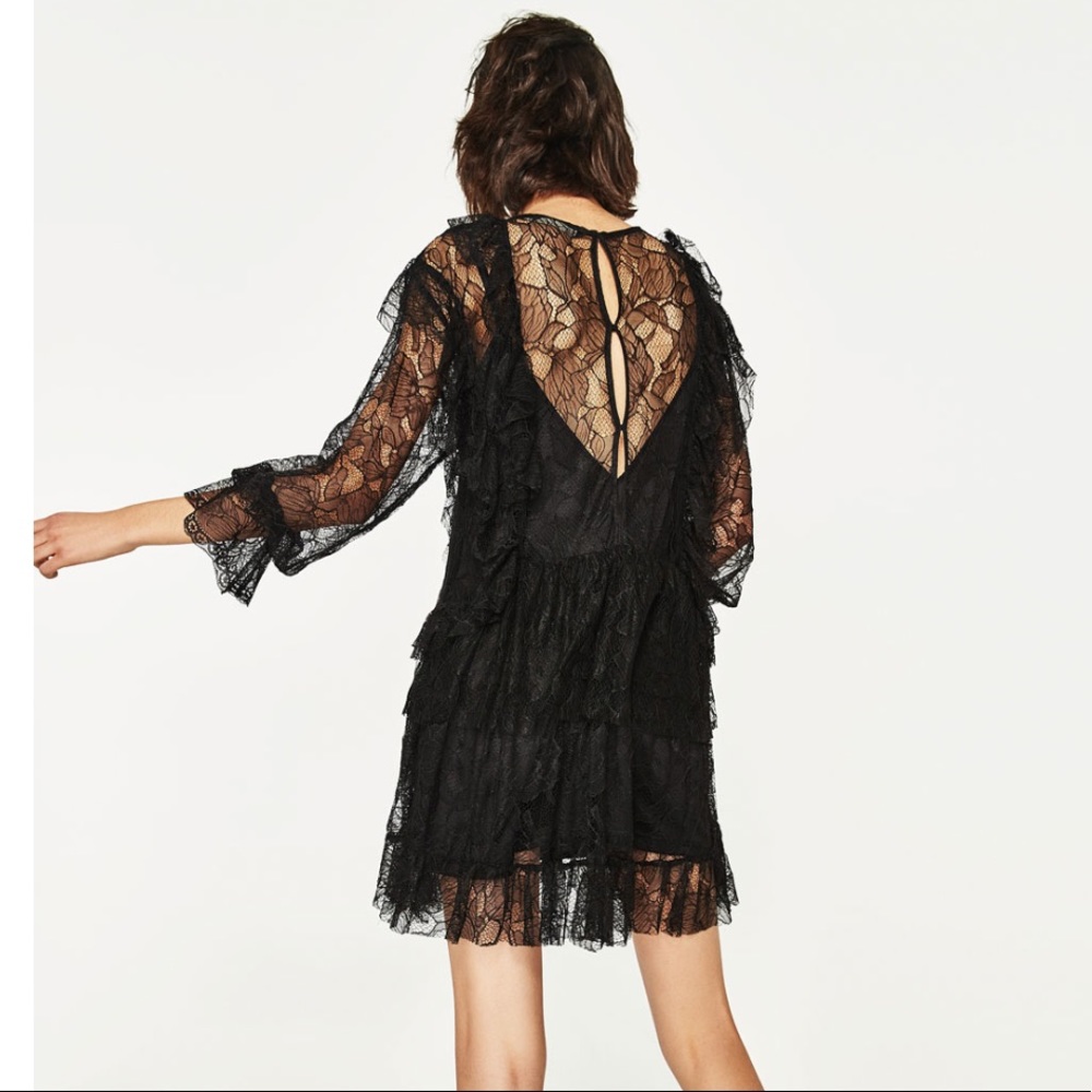Zara black lace dress - Picture 2 of 8