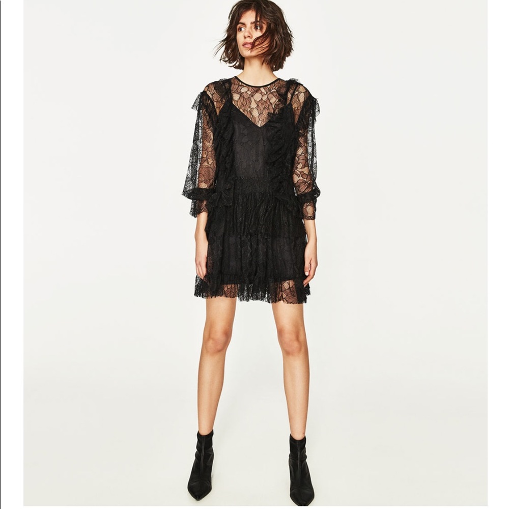 Zara black lace dress - Picture 5 of 8