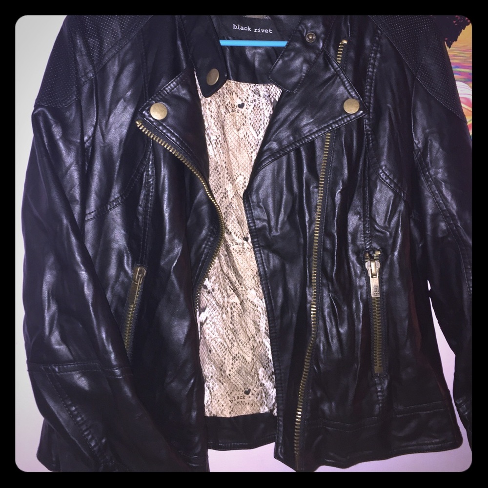 Black Rivet Woman's Leather Jacket