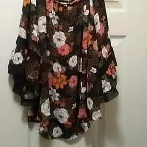 Dressy open shoulder top