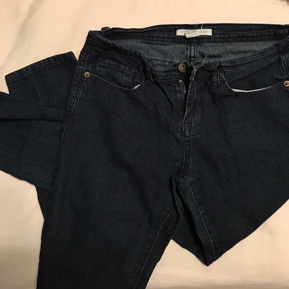 Forever 21 High Waisted Blue Skinny Jeans