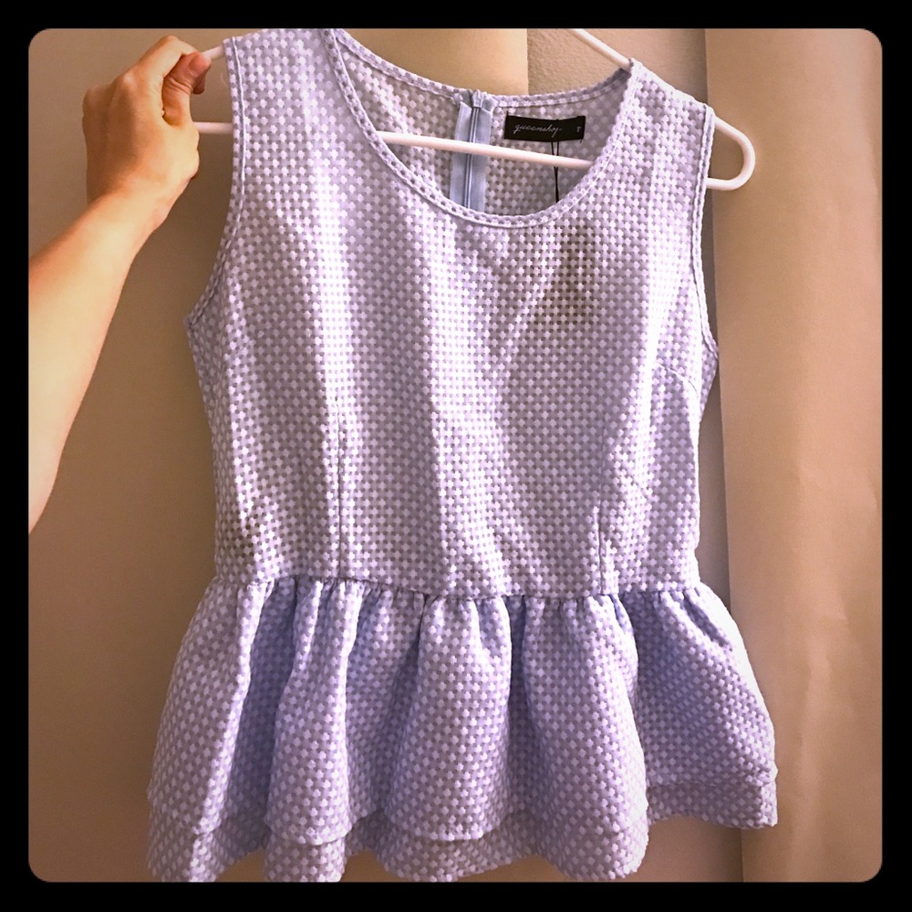 Blue ruffle top
