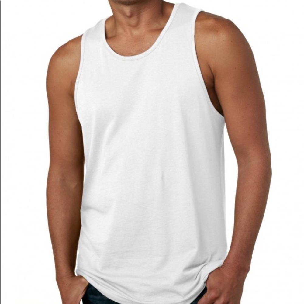 Men's white tank tops