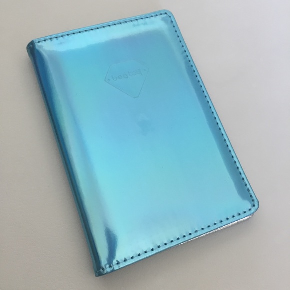 Holographic Blue rainbow Card passport travel case - Picture 3 of 5