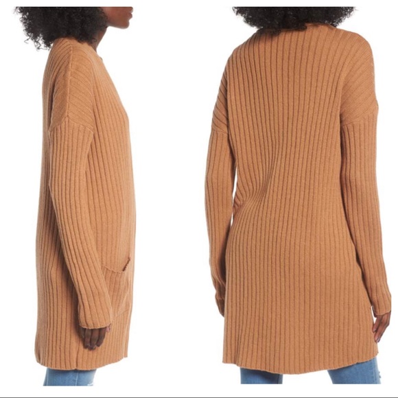 BP Rib Knit Cardigan - tan/chestnut - Picture 2 of 4