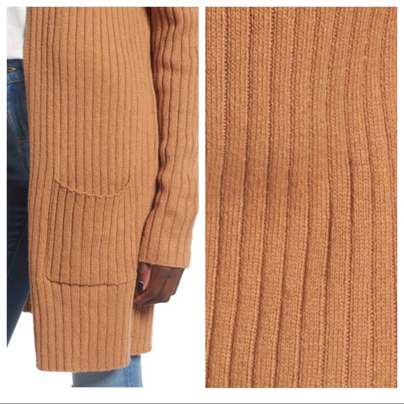BP Rib Knit Cardigan - tan/chestnut - Picture 3 of 4