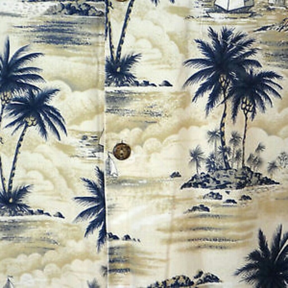 HAWAII BRAND mens HAWAIIAN Shirt. Large - Picture 2 of 3