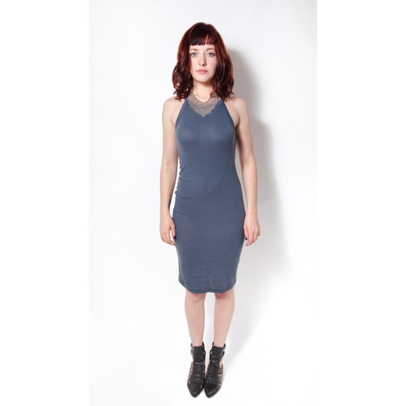 High Neck Grey Tank Dress - Picture 2 of 3